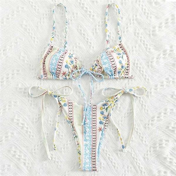 

2023 new contrast color drawstring strap split bikini women's swimsuit, White;black