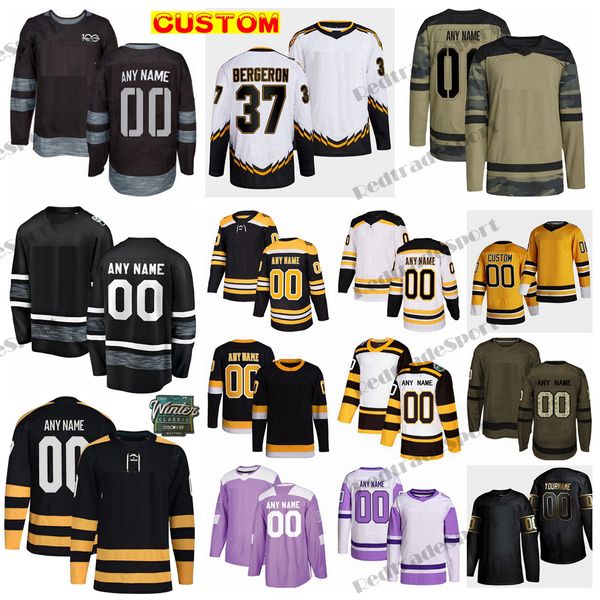 

custom 2023 winter classic hockey jerseys pastrnak bergeron marchand mcavoy debrusk orr hall rask chara foligno krejci coyle frederic clifto, Black;red