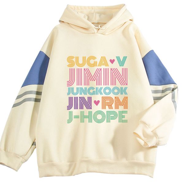 

men's hoodies sweatshirts jimin jung kook jhope jin suga v rm menwomen fashion kpop hoodie clothes 230308, Black