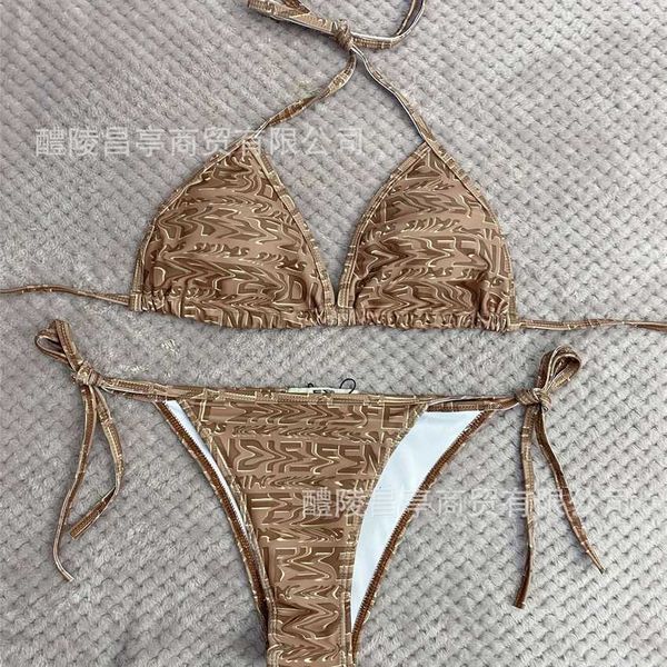 

women's swimsuit coffee small chest split bikini spring 2-piece set, White;black