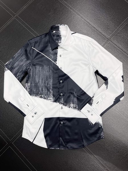 

men's dress shirt slim fit flex collar stretch pint brand clothing men long sleeve dress shirts hip hop style quality cotton 12672, White;black