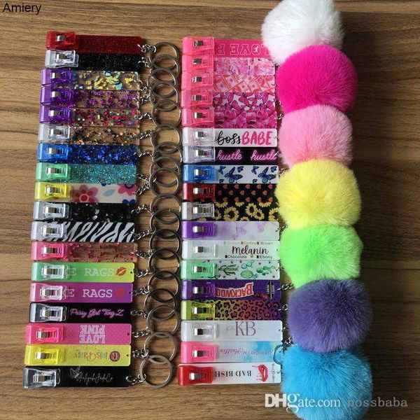 

2023 wholesale cute credit card grabber pompom key rings acrylic debit bank car card grabber for long nail atm keychain cards puller clip na
