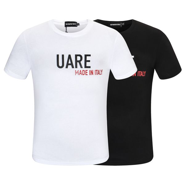 

d2 men's t-shirts dsq phantom turtle mens designer t shirts black white back skater t-shirt men summer fashion casual street plus fash, White;black