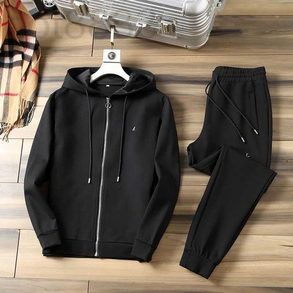 

men's tracksuits designer spring and autumn casual sportswear suit fashion sweater hooded two-piece large 374c, Gray