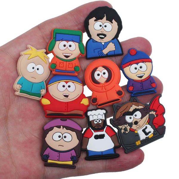 

south cartoon park pvc shoe decoration shoe accessories croc charms for bracelets backpack jibz kid x-mas gifts, White;pink