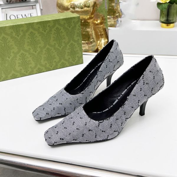 

dress shoes 2023 fashion ggity women leather high heel letter logo party wedding tourism holiday casual flat shoes 02-07, Black