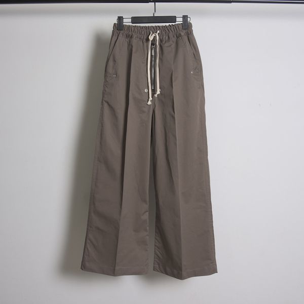 

high street rick men pants loose pants oversized men clothing owens cotton wide track pants relaxed wide pants, Black