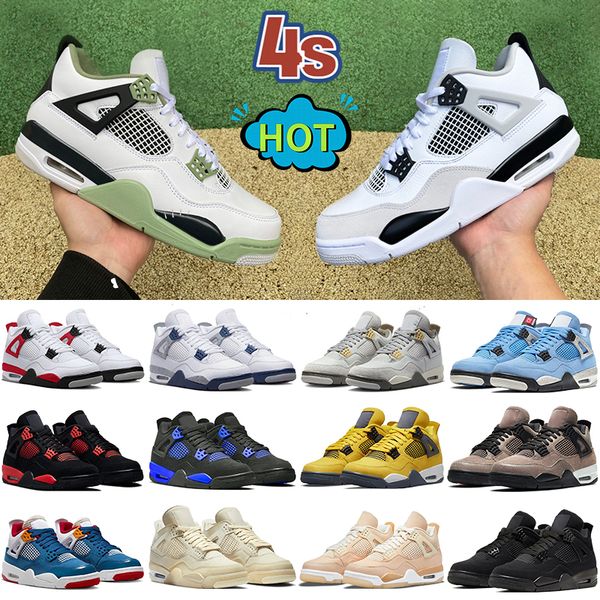 

4s jumpman 4 mens basketball shoes seafoam military black cat midnight navy university blue men sneaker pn dust white oreo sneakers womens s
