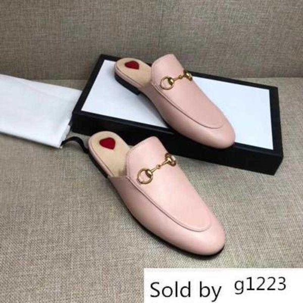 

basketball shoes designer metal buckled slippers soft cowhide loafer luxury leather cartoon half ladies sandals slip on r150