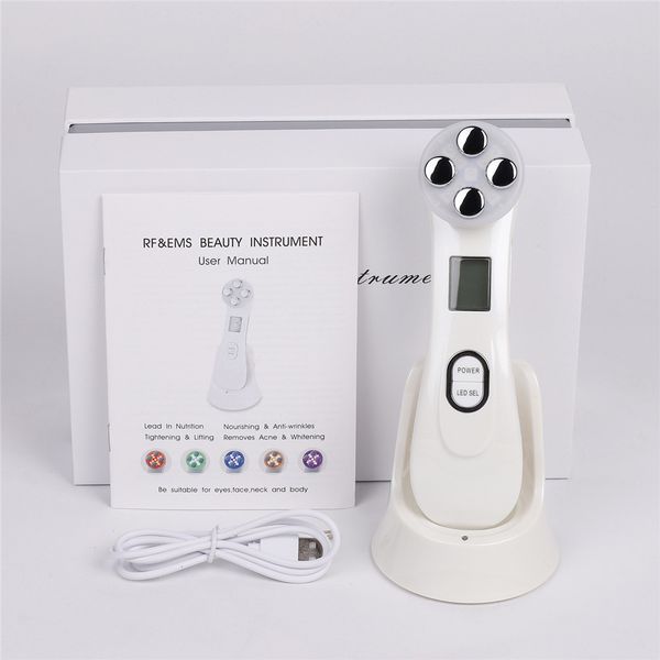

face massager 5in1 rf ems radio mesotherapy electroporation beauty pen frequency led pon skin rejuvenation remover wrinkle 230307