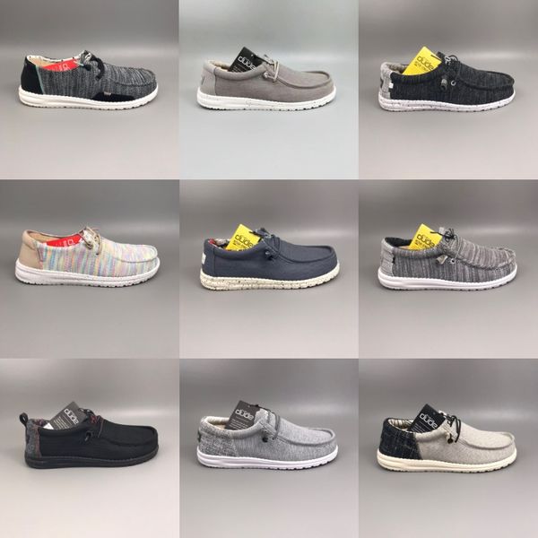 

hey dude wally sox slip-on casual shoes man women brand heydude shoes, Black