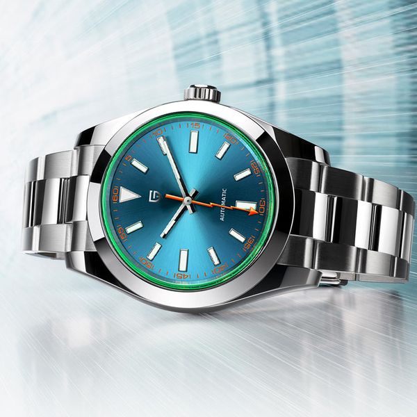 

wristwatches pagani design green glass men s mechanical watches luxury sapphire automatic watch for men nh35a stainless steel dive clock 202, Slivery;brown