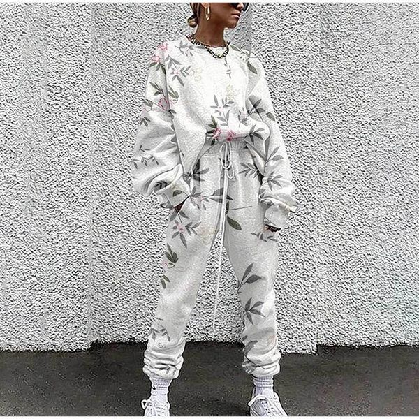 

women s two piece pants tie dye loose tracksuits lounge wear women casual set spring street t shirt and jogger suits 2pcs outfits 230307, White
