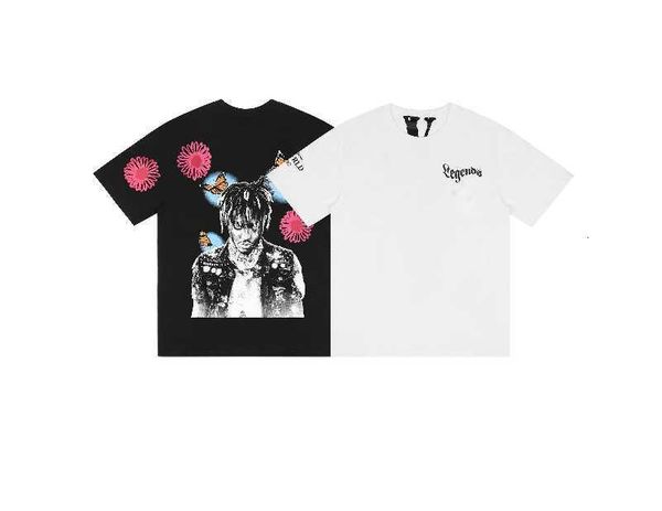 

mens designer t shirt friends letter print tees big v men women short sleeve hip hop style black white orange t-shirts vlone tees size s-xl, White;black
