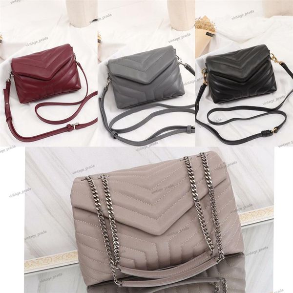 

newset classic jumbo genuine leather loulou shoulder bags luxury designer large shape flap chain bag handbag women clutch messenge253u