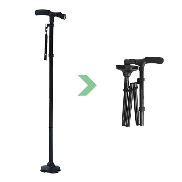 

other health beauty items magic cane folding led light safety walking stick 4 head pivoting trusty base for old man t handlebar trekking pol