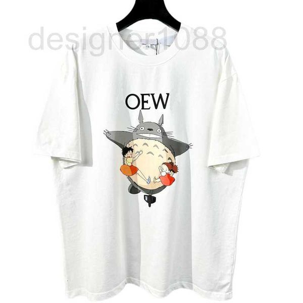 

designer high-version fashion brand new product luojia co-branded miyazaki takao tmall short-sleeved couple loose casual t-shirt for men and, White;black