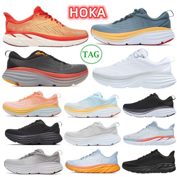 

hoka bondi 8 clifton athletic shoes runner hokas carbon x2 triple black white light blue outdoor sports 2023 designer trainers lifestyle sho