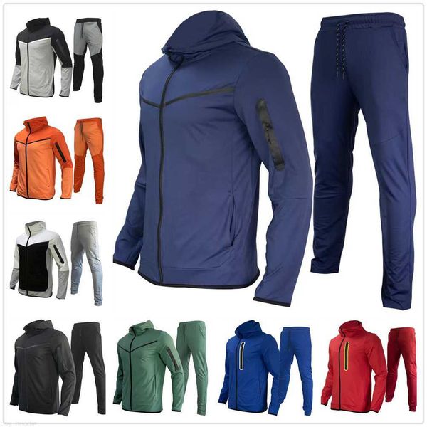 

men's tracksuits 2022 sports suit cotton brand tech fleece good quality hoodie male training wear sweatshirt set sweatpants., Gray