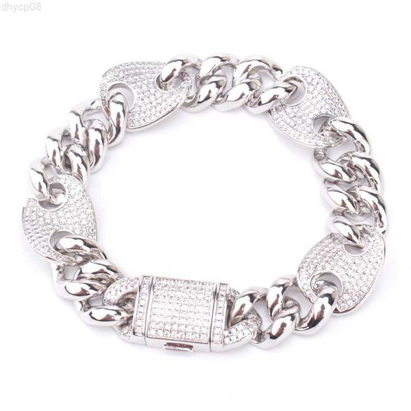 

designer jewelry 14k gold moissanite jewelry diamond bracelet punk link silver925 chain cuban bracelet for men, Silver