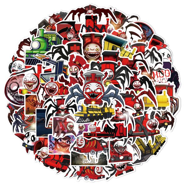 

50pcs choo choo charles sticker horror game graffiti kids toy skateboard car motorcycle bicycle sticker decals wholesale