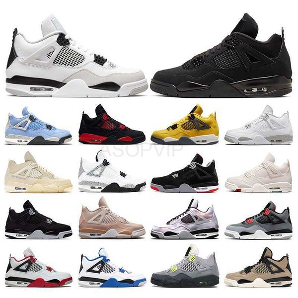 

designer shoes basketball shoes 4s jumpman 4 military black cat university blue white oreo canvas infrared mens womens outdoor sports sneake