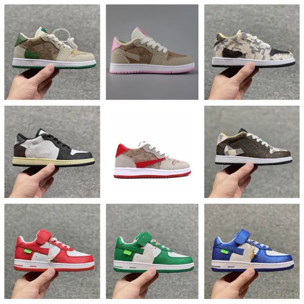 

kids sneaker low cut chicago collaboration fragments military blue ts scotts 1s light smoke grey retros shattered backboard j i infant toddl, Black