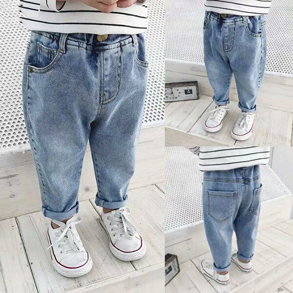 

jeans girls jeans kids autumn spring clothes boys trousers children denim pants for baby boy jeans toddlers 80~130 230308, Blue