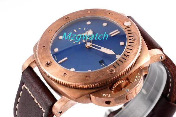 

zf men's watch pam671 cal.p.9010 mechanical movement diameter 47mm bronze watch case luminous sapphire crystal glass, Slivery;brown