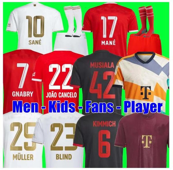 

22 23 soccer jersey sane 2022 2023 football shirt goretzka gnabry camisa de futebol oktoberfest men kids kits kimmich fans player 50th bayer, Black;yellow