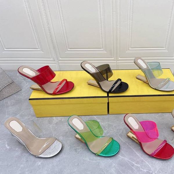 

designer first heels sandal tpu pure color transparent high heels letter electroplated heel women snadal dress party wedding leather pumps s, Black