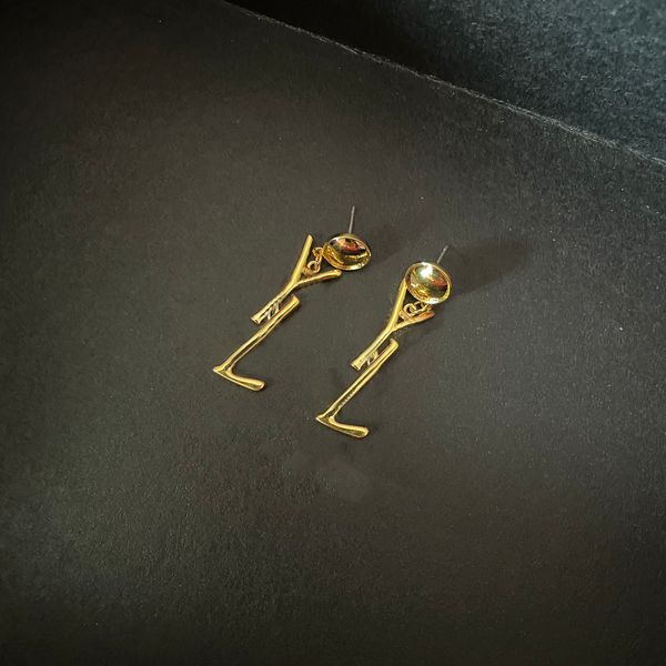 

designer luxury small letter stud earring 18k gold y studs earrings women wedding party jewelry, Golden;silver