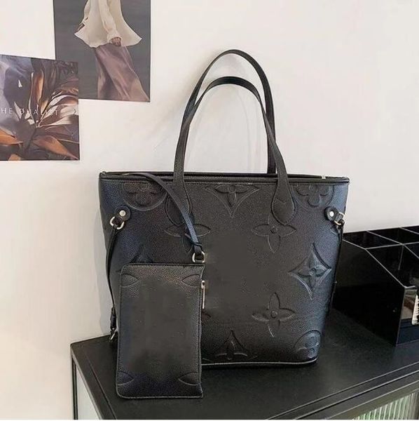 

2pcs set women real leather handbags wallet shoulder bags shopping tote bags handbag purse crossbody bag m4056 mlv
