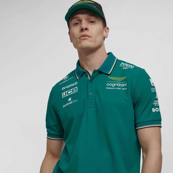 

2023 men's fashion polo formula f1 s aston martin mens team shirt one racing fan moto motorcycle clothing, White;black