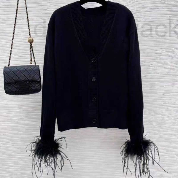 

women's jackets designer 2023 new spring brand jacket ootd designer fashion high-end classic coat leisure feather coats knitting cardig, Black;brown