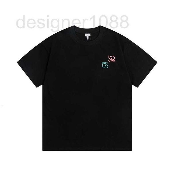 

designer high version fashion brand new product luojia color logo round neck short sleeve couple loose casual t-shirt for men and women qqey, White;black