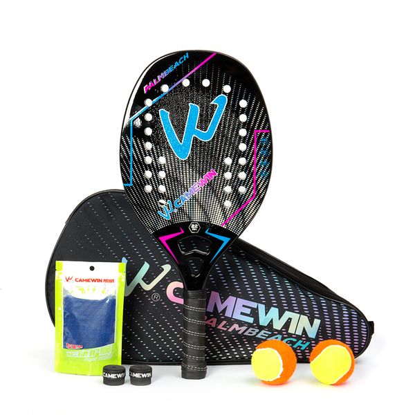 

tennis rackets camewin 3k carbon fiber beach padel with cover bag 230307