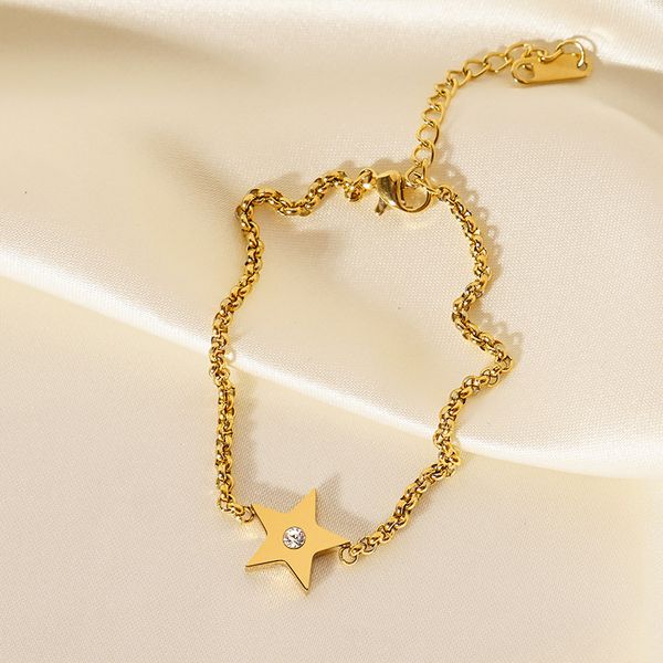 

Simple five-pointed star titanium steel bracelet female diamond temperament bracelet bracelet