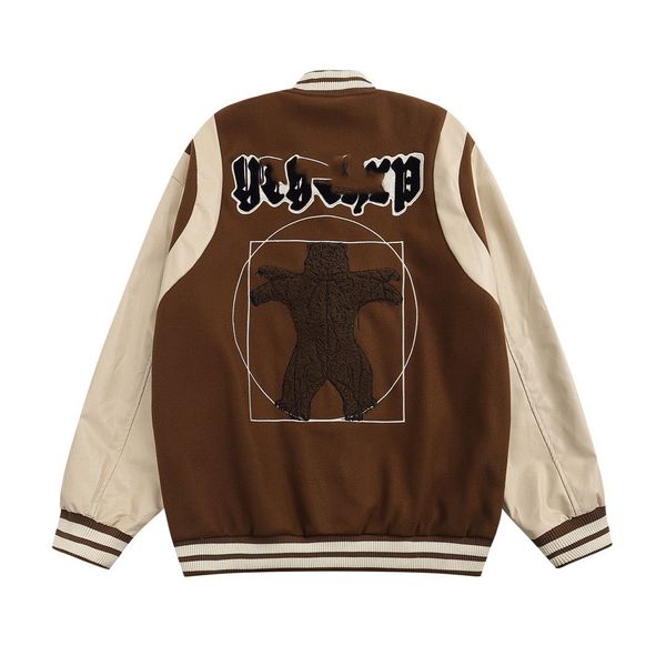 

yiciya mens jackets baseball varsity jacket letter stitching embroidery autumn and winter men loose causal outwear coats letters a variety o, Black;brown