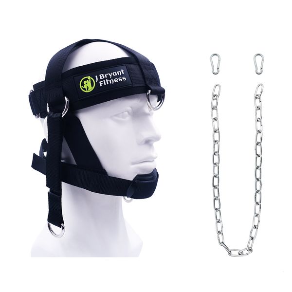

sports gloves head neck harness for weight lifting training diverse workout adjustable strap chin pad strength powerlifting equipment 230308, Black