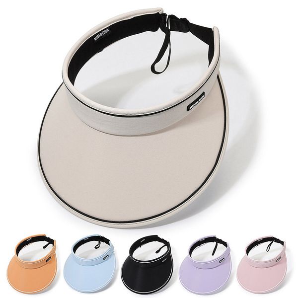 

summer new sun protection hat men's and women's hat big brim cap sun cover face empty hat, Yellow