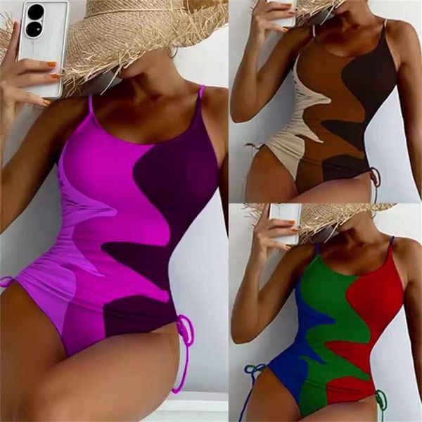 

new swimsuit one piece sleeveless finalized american 2023 bikini women, White;black