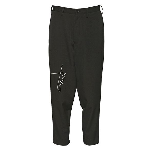 

men's pants japanese style embroidery handpainted casual pencil men and women 230307, Black