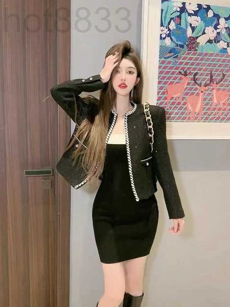 

women's jackets designer brand new autumn winter western suit fashion tweed coat spring pearl buckle 9ra5, Black;brown