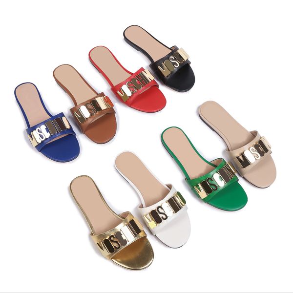 

2023 new luxury women designer sandals genuine leather flip flops slippers foothold ladies sandals rubber flat shoes, Black
