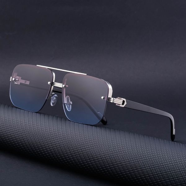 

heatwave sunglasses new fashion half-frame cut-edge sunglasses women's trend box sunglasses men's cross-border glasses wholesale, White;black