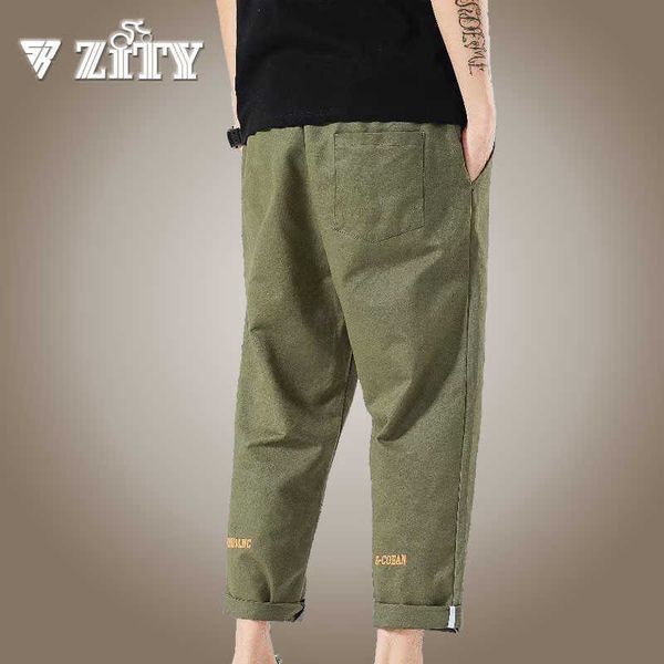 

men's pants men's cargo pants solid harem pants hip hop casual male joggers trousers fashion streetwear sweatpants men clothing z0, Black