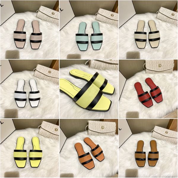 

women square toe slide slippers alexander sandal slip on flat mule summer shoes mc letters print logo flip flops casual lady girls pool beac, Black