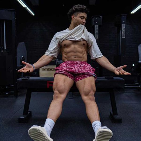 

new beach pants american shorts breathable mesh sports fitness training ip triple, White;black