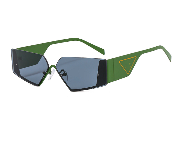 

european famous small frame sunglasses personality metal half frame cat eye wide leg sunglasses for both male and female glasses, White;black